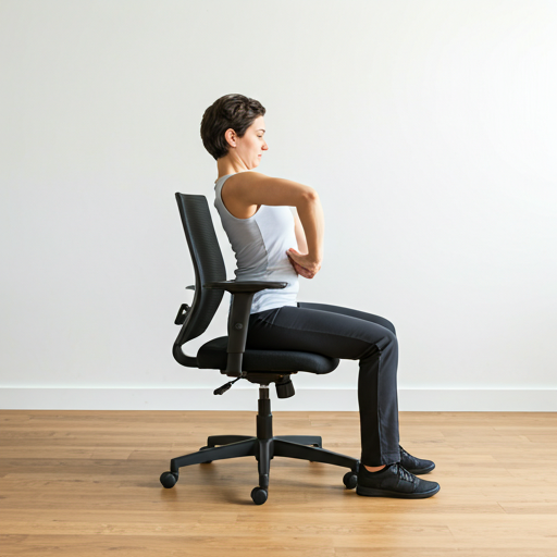 Seated spinal twist at a desk