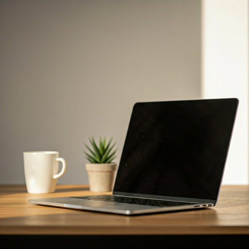 Desk worker stretching near a laptop