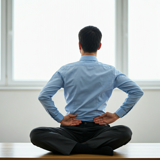 Cat-cow variation for lower back desk relief